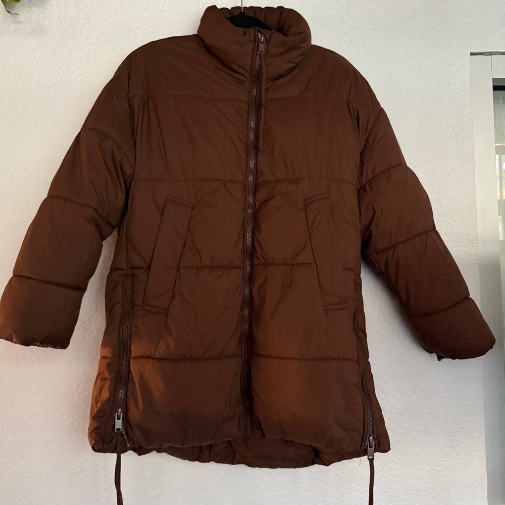Zara Chocolate Brown Puffer Jacket